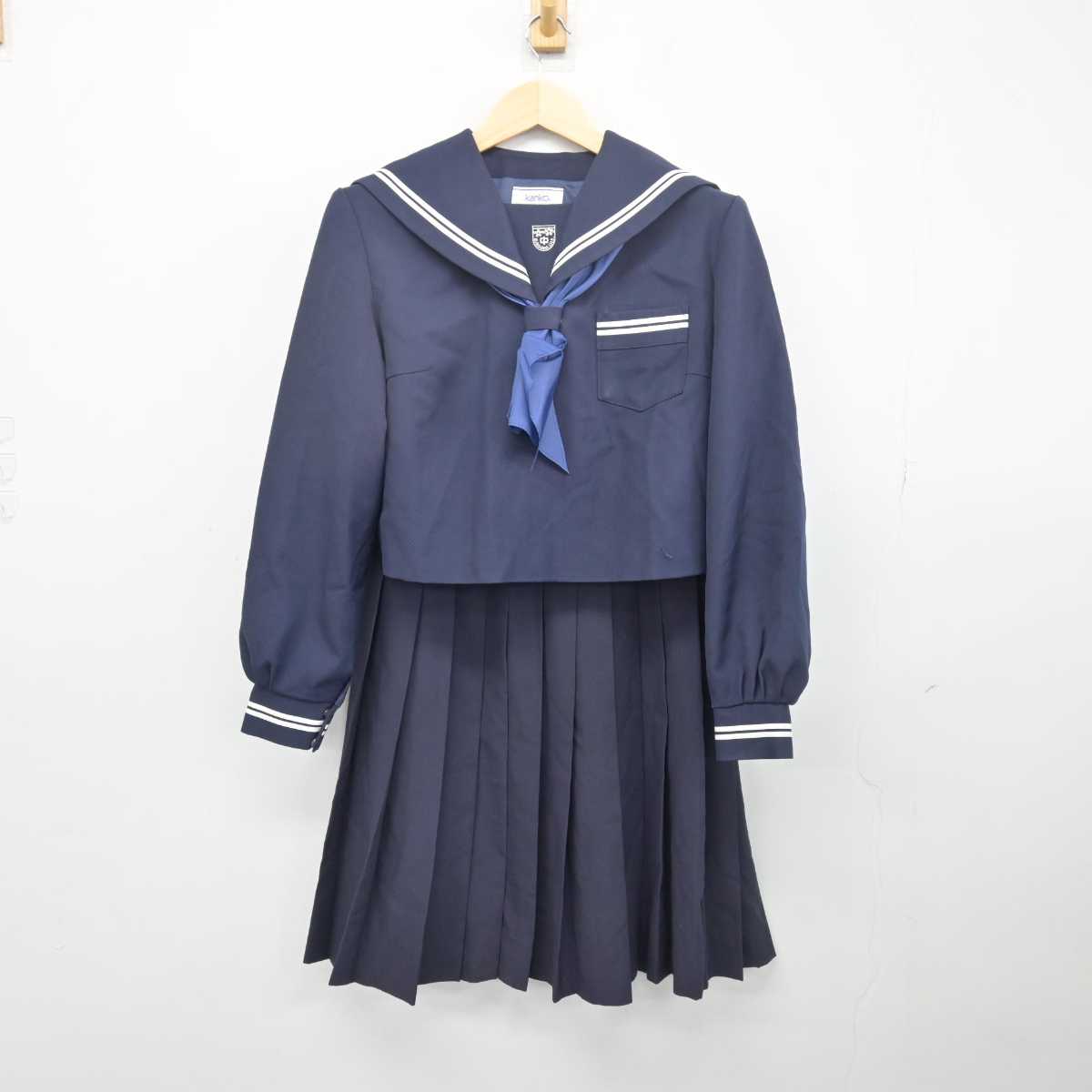 中古】広島県 尾道市立栗原中学校 女子制服 3点 (セーラー服・スカート