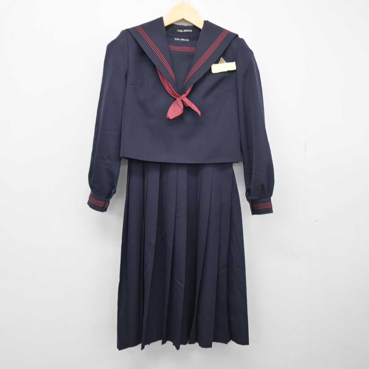 中古】福岡県 久留米市立諏訪中学校 女子制服 3点 (セーラー服・ジャンパースカート) sf049142 | 中古制服通販パレイド