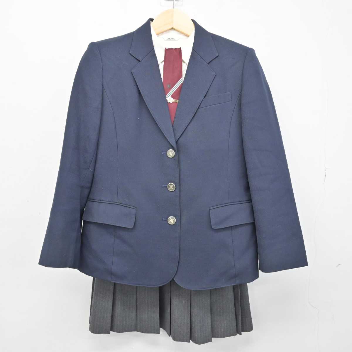 中古】岐阜県 可児高等学校 女子制服 4点 (ブレザー・シャツ・スカート