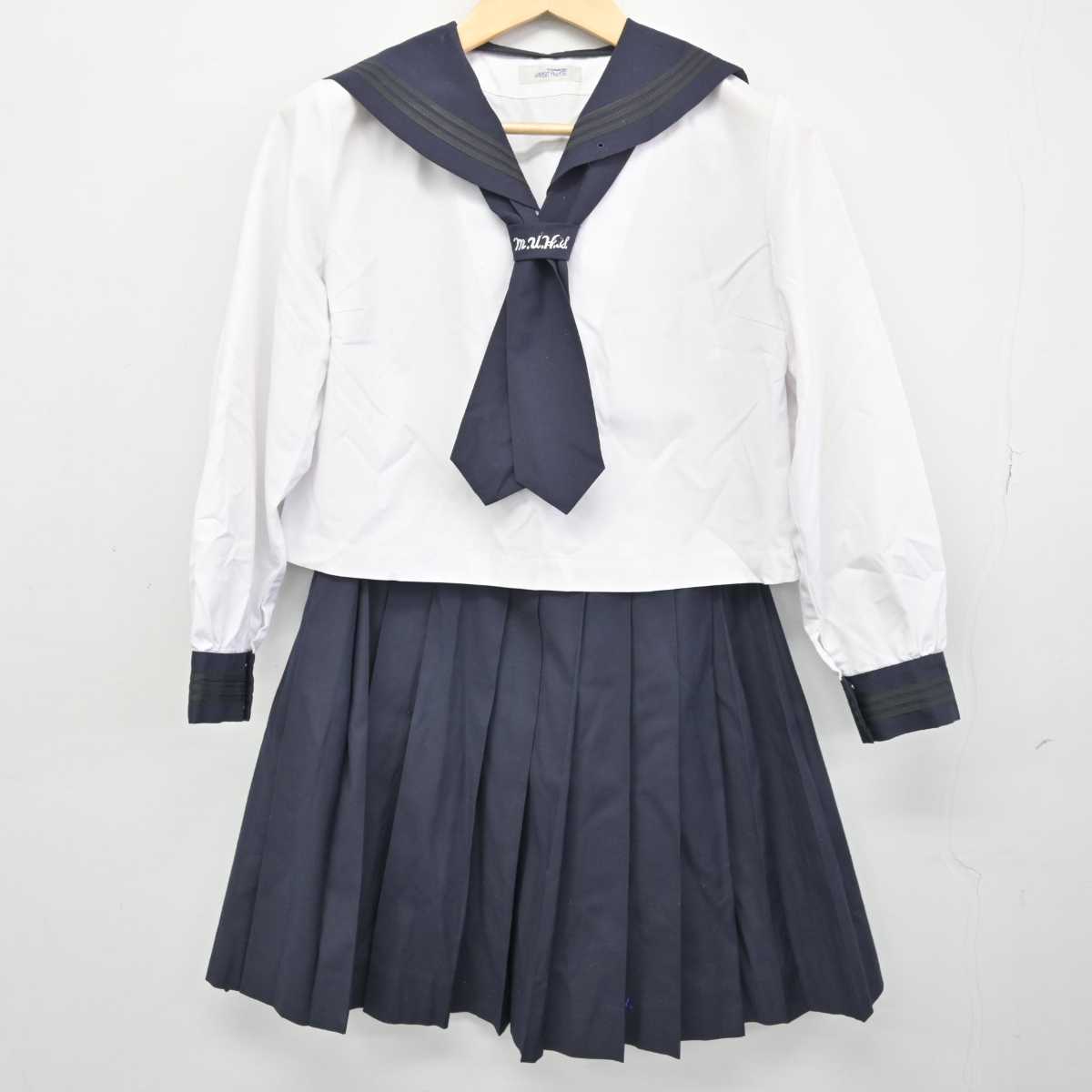 【中古】埼玉県 さいたま市立浦和高等学校 女子制服 4点 (セーラー服・スカート) sf049789