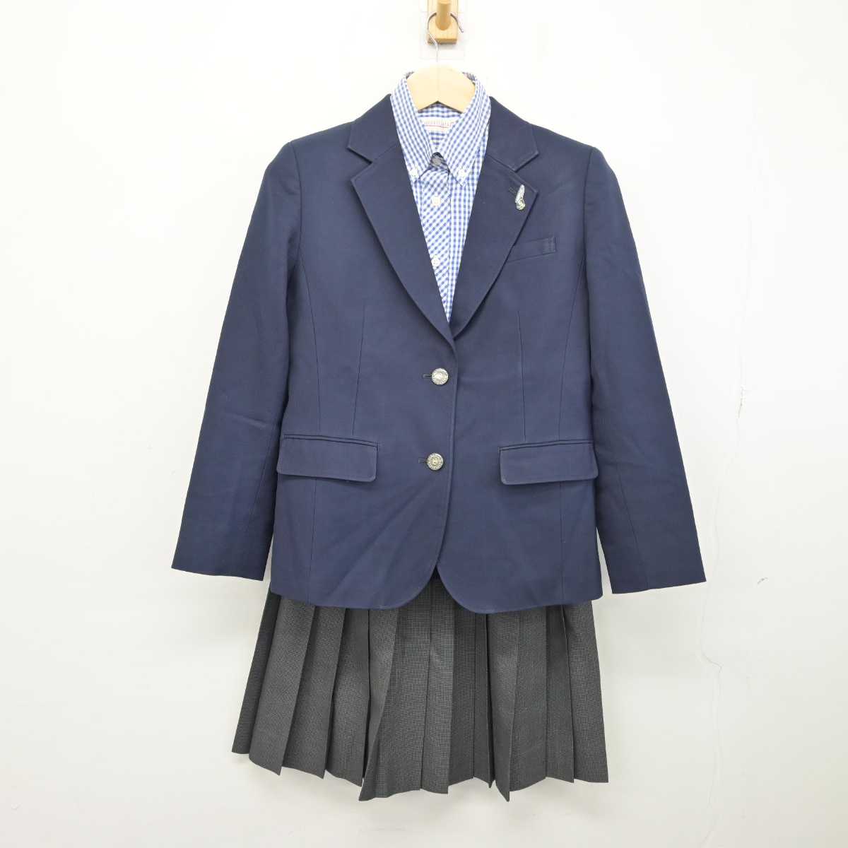 中古】兵庫県 須磨翔風高等学校 女子制服 4点 (ブレザー・ニット