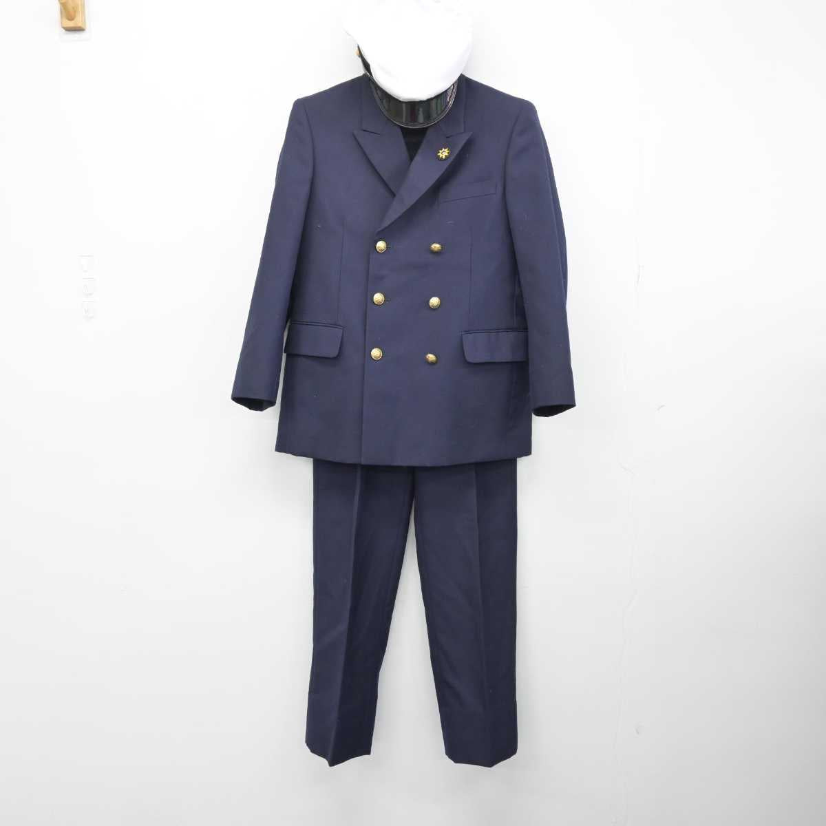 【中古】兵庫県 神戸大学 海事科学部 男子制服 3点 (ブレザー・ズボン) sf051348