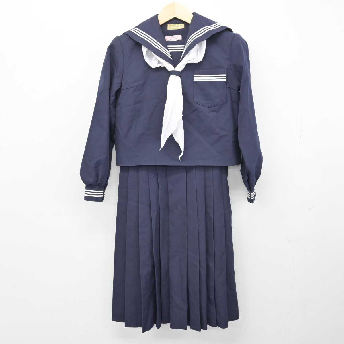 沖縄水産高校ジャンパー　Lサイズ 中古】広島県 尾道市立高西中学校 女子制服 3点 (セーラー服