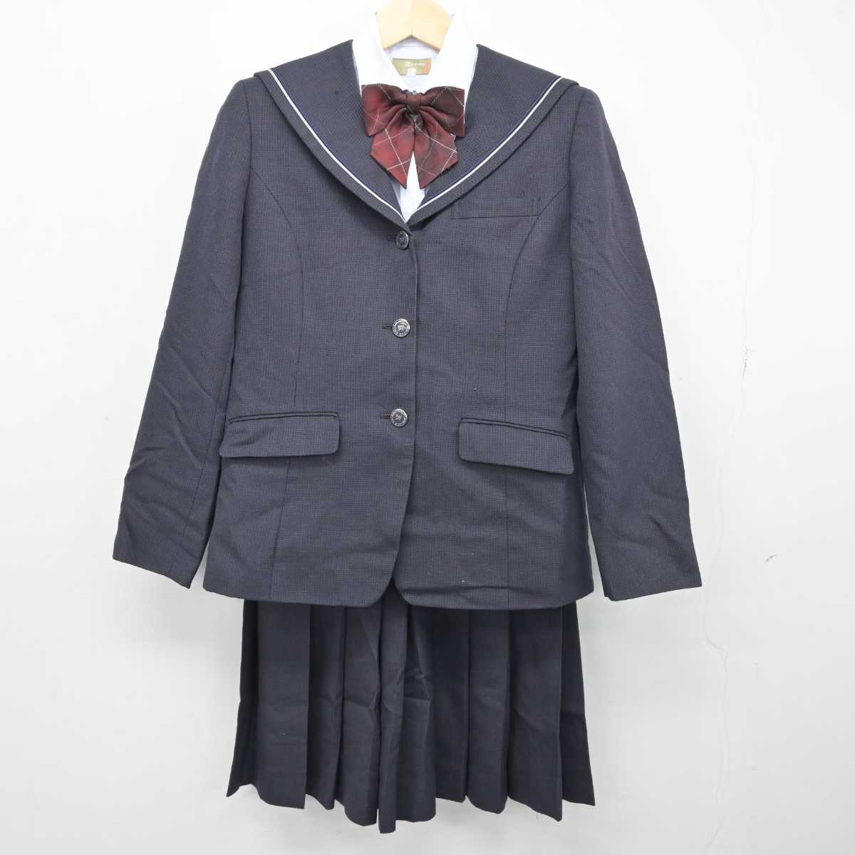 【中古】千葉県 公津の杜中学校 女子制服 4点 (ブレザー・シャツ・スカート) sf051487