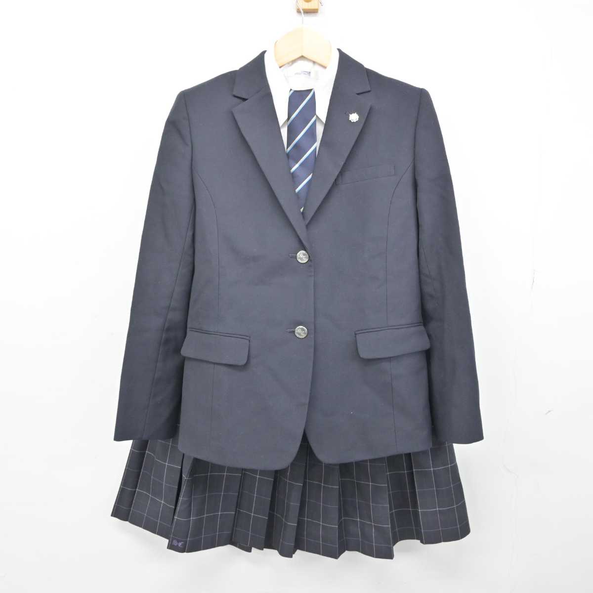 【中古】宮城県 仙台商業高等学校 女子制服 6点 (ブレザー・シャツ・スカート・その他アイテム) sf052095