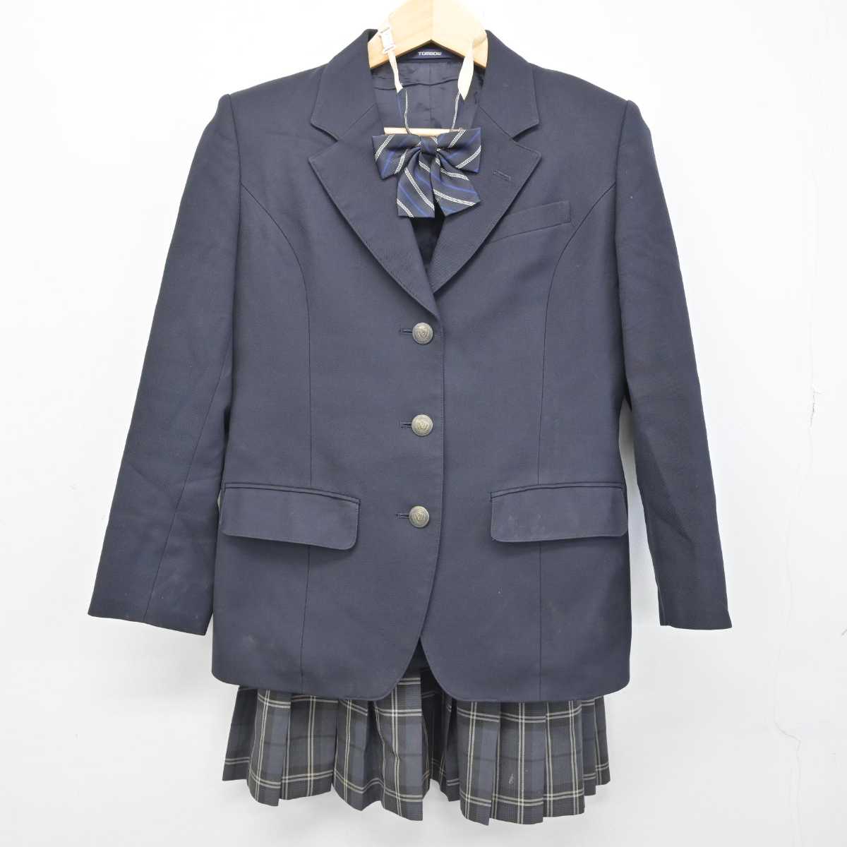 【中古】千葉県 野田中央高等学校 女子制服 3点 (ブレザー・スカート) sf052140