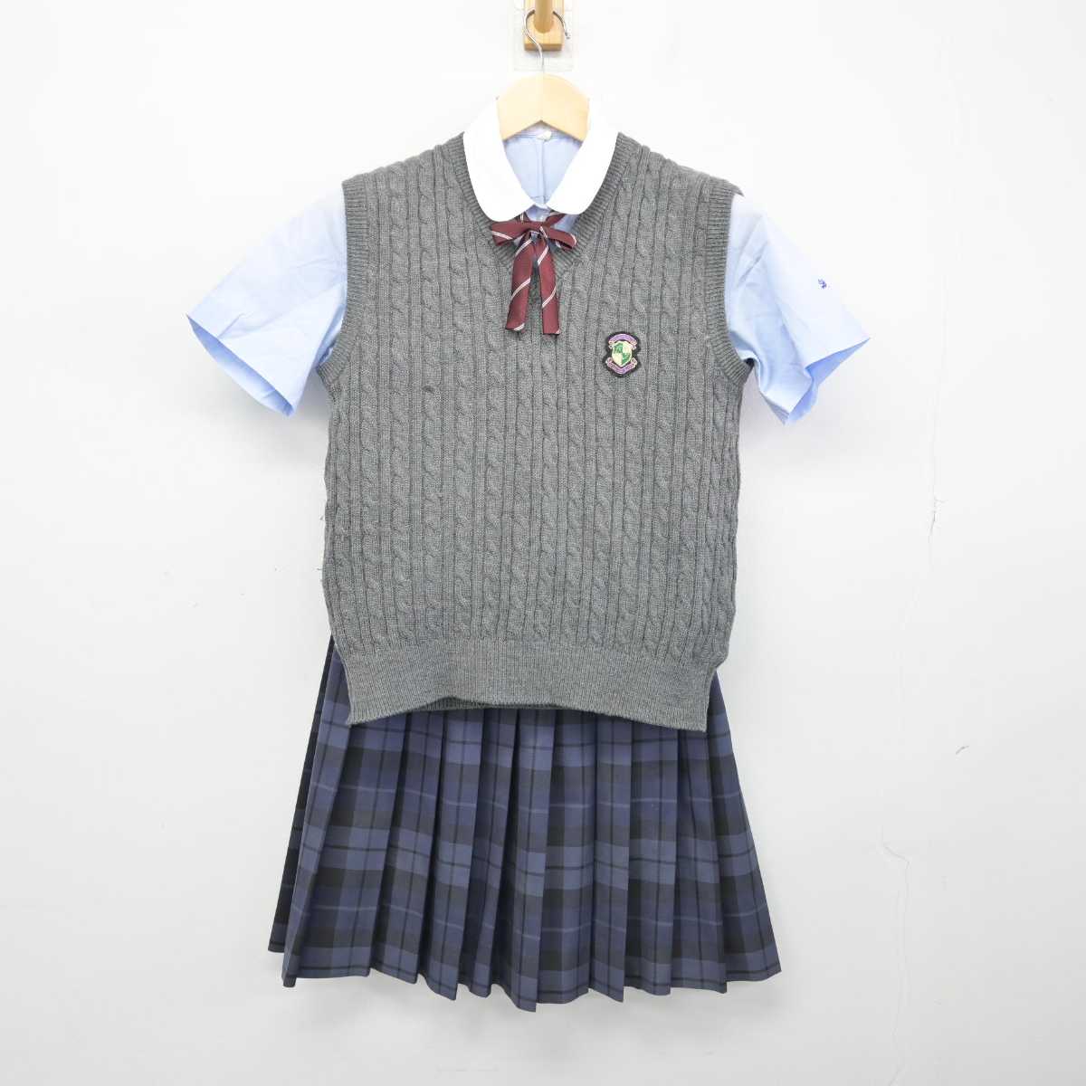 中古】千葉県 昭和学院秀英中学校・高等学校 女子制服 4点 (ニットベスト・シャツ・スカート) sf052370 | 中古制服通販パレイド