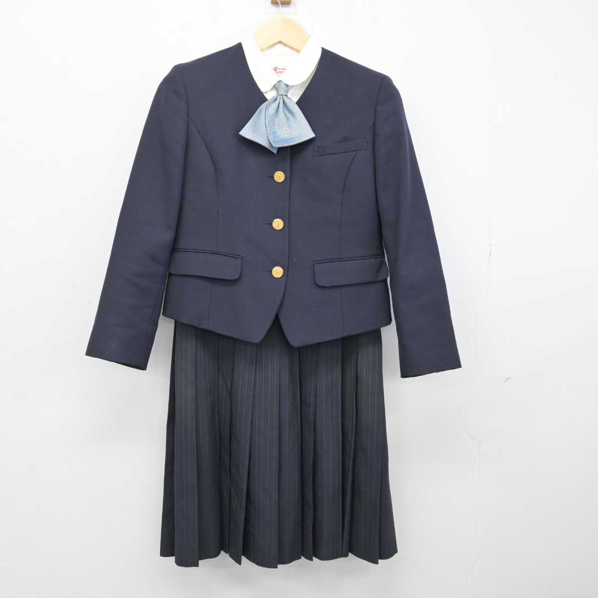 【中古】静岡県 藤枝順心中学校・高等学校 女子制服 4点 (ブレザー・シャツ・ジャンパースカート) sf052479