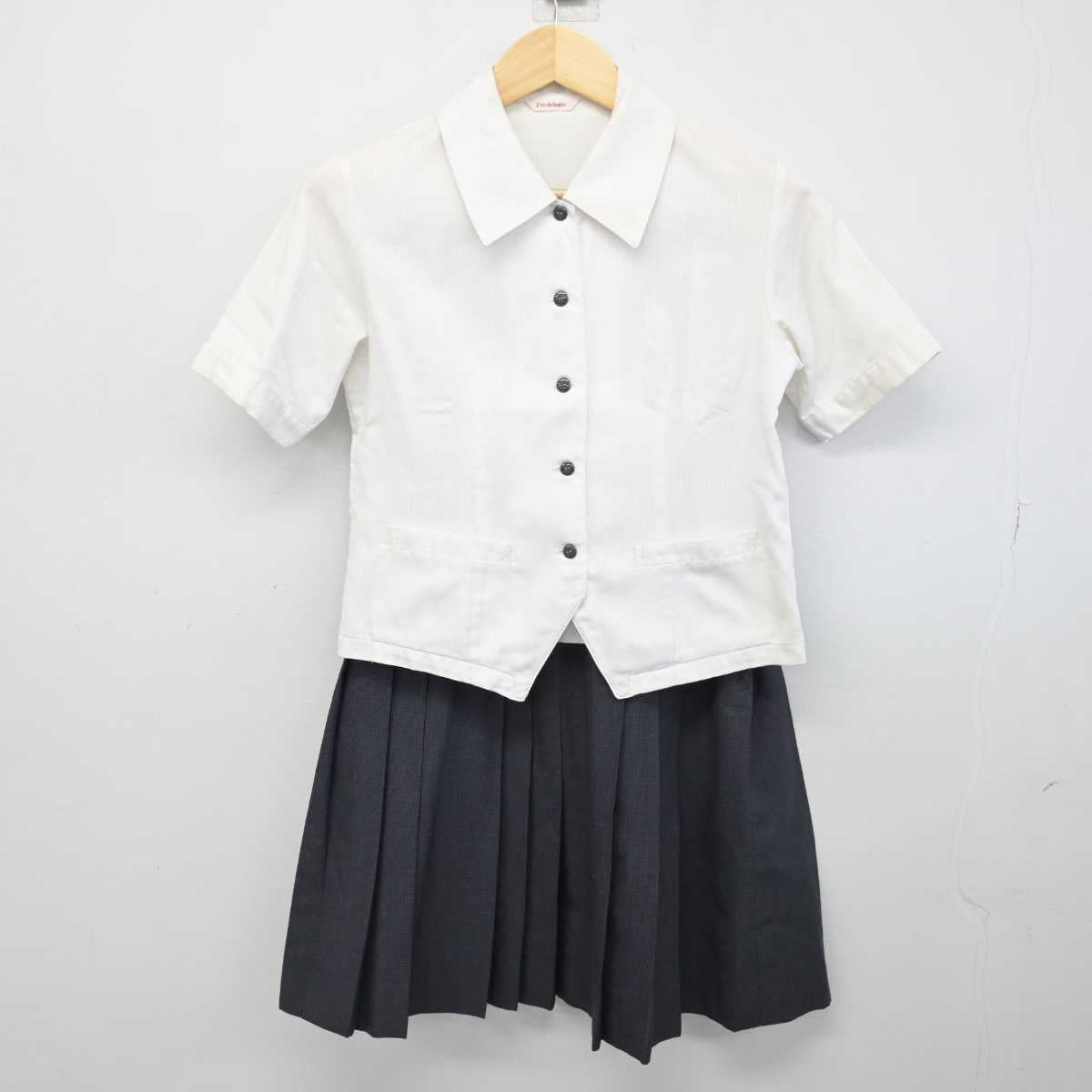 【中古】福岡県 筑紫中央高等学校 女子制服 3点 (シャツ・スカート) sf052565