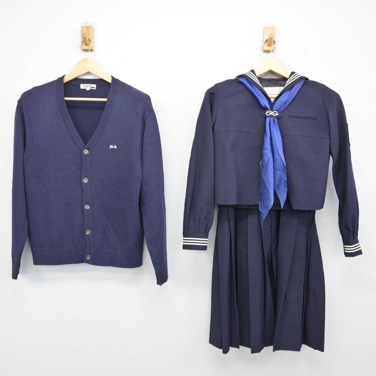 中古】神奈川県 森村学園中学校 女子制服 4点 (セーラー服