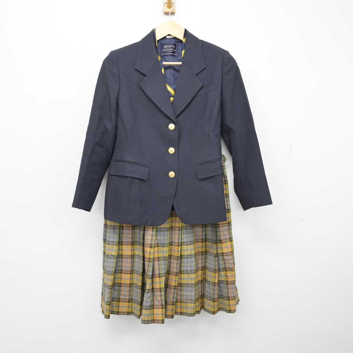 中古】熊本県 開新高等学校 女子制服 3点 (ブレザー・スカート 