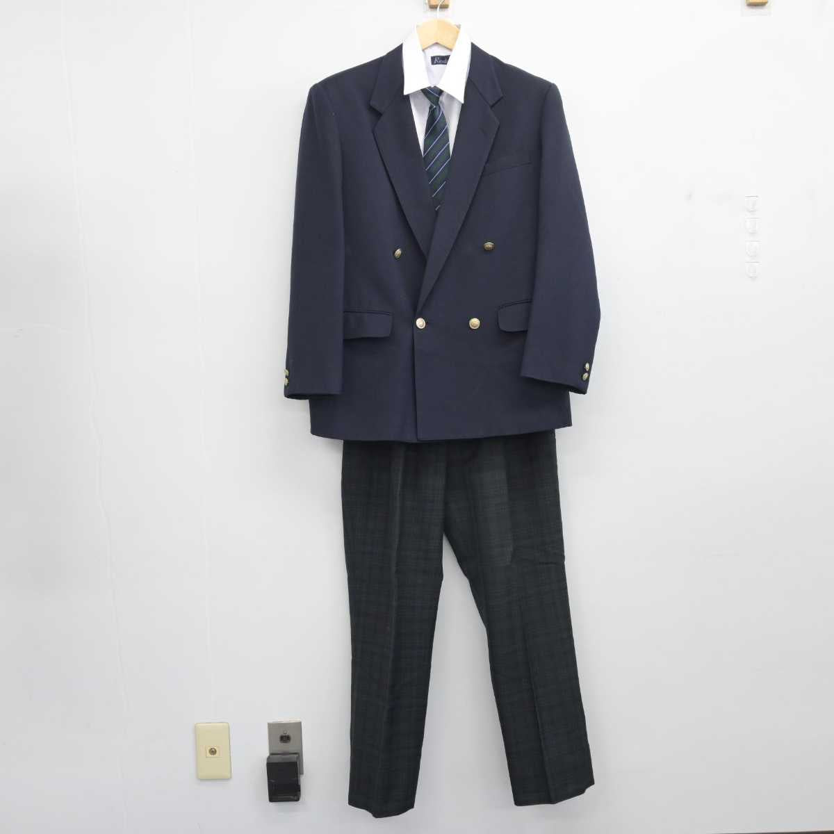 中古】石川県 小松明峰高等学校 男子制服 5点 (ブレザー・ニット・シャツ・ズボン) sf053712 | 中古制服通販パレイド