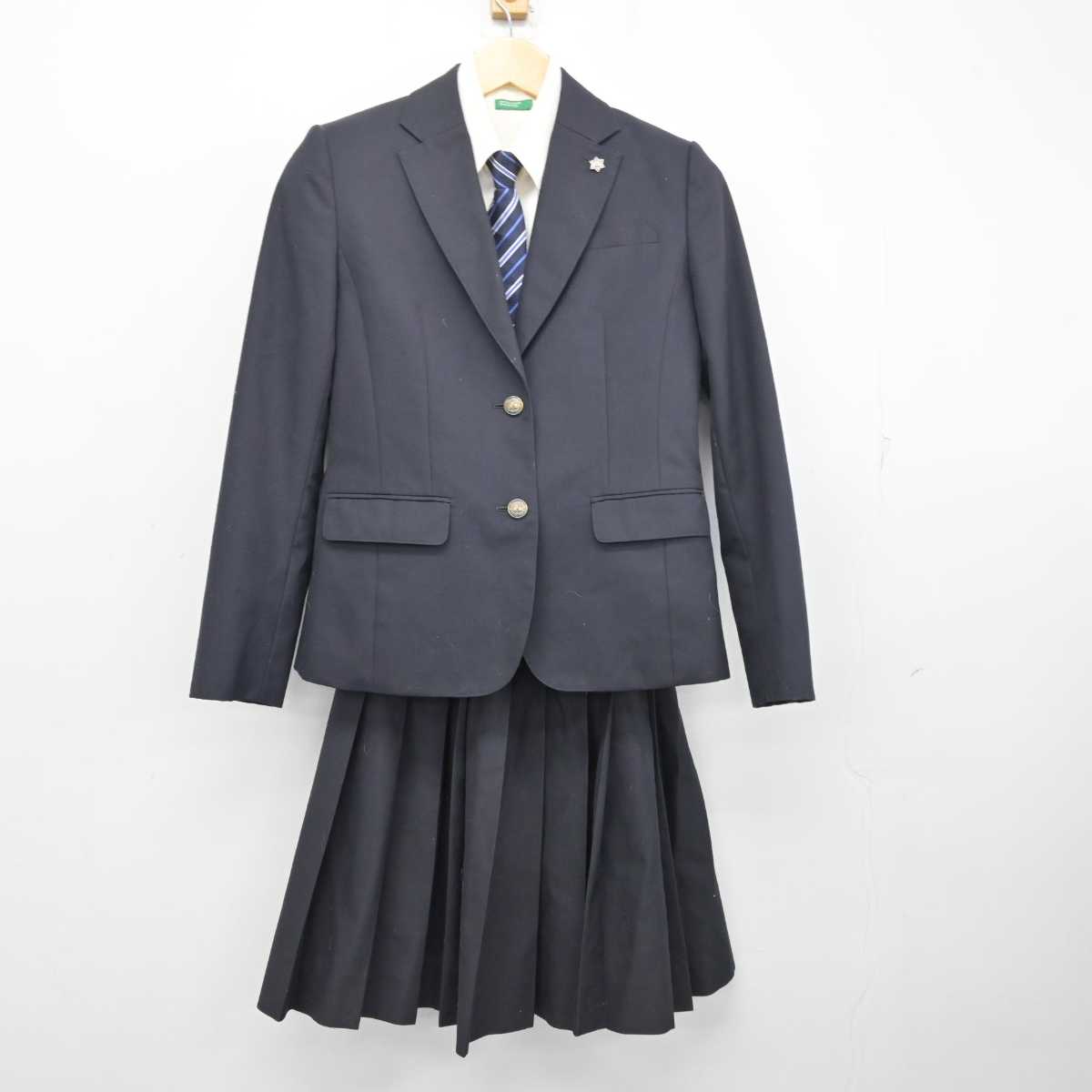 中古】京都府 京都文教中学校・高等学校 女子制服 5点 (ブレザー