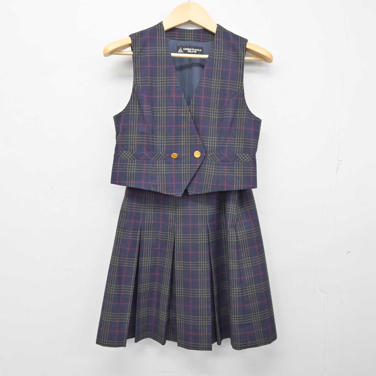 中古】北海道 北陽中学校 女子制服 2点 (ベスト・スカート 中古】北海道 北陽中学校 女子制服 2点 (ベスト・スカート
