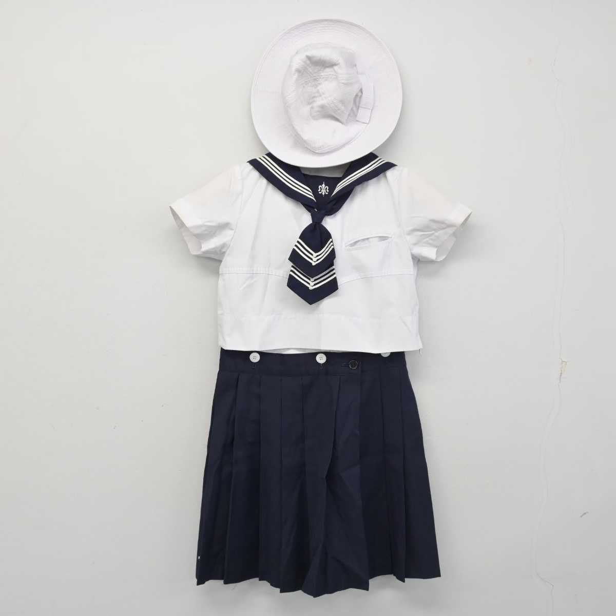 【中古】神奈川県 湘南白百合学園小学校 女子制服 4点 (セーラー服・スカート) sf054276