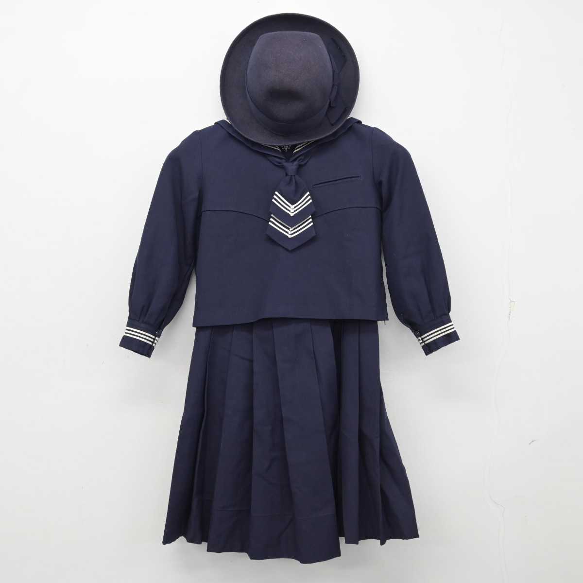 中古】神奈川県 湘南白百合学園小学校 女子制服 4点 (セーラー服