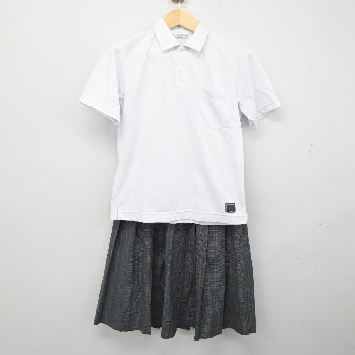 【中古】福岡県 北九州市内中学校標準服 女子制服 2点 (シャツ・スカート) sf054755