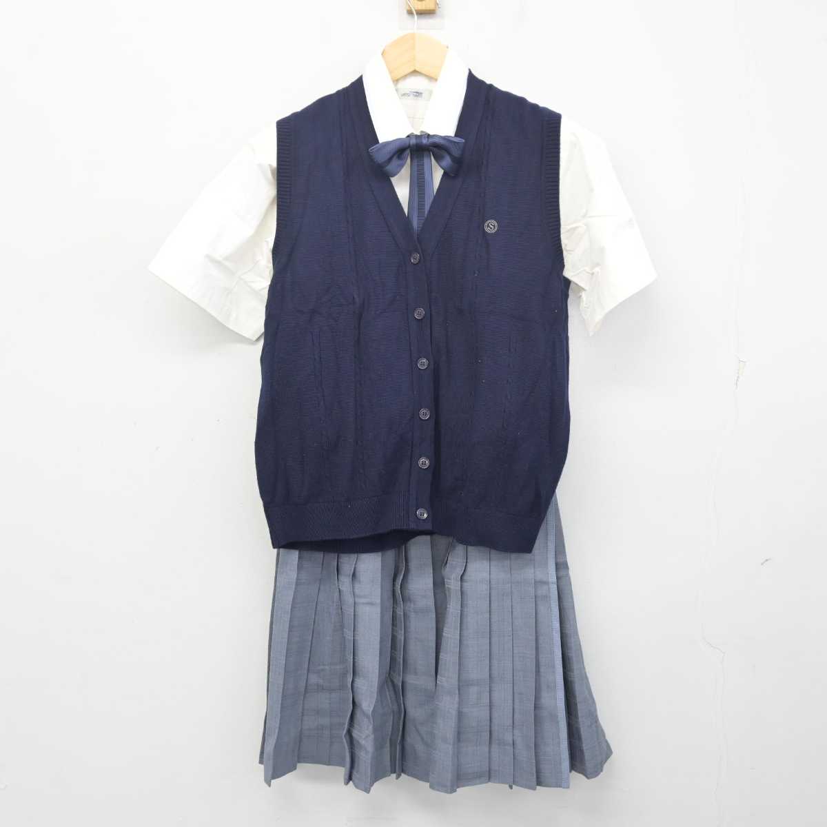 中古】千葉県 八千代松陰高等学校 女子制服 4点 (ニットベスト・シャツ・スカート) sf055007 | 中古制服通販パレイド