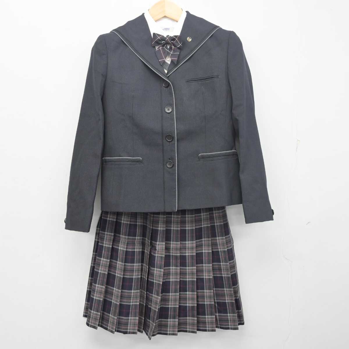 【中古】北海道 札幌光星中学校・高等学校 女子制服 6点 (ブレザー・ニット・シャツ・スカート) sf055581