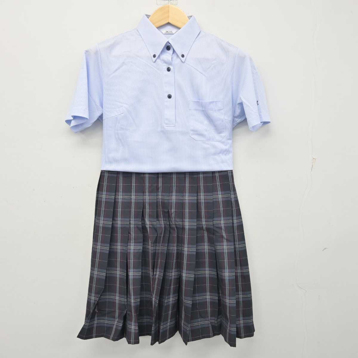 【中古】大分県 福徳学院高等学校 女子制服 3点 (シャツ・スカート) sf056008