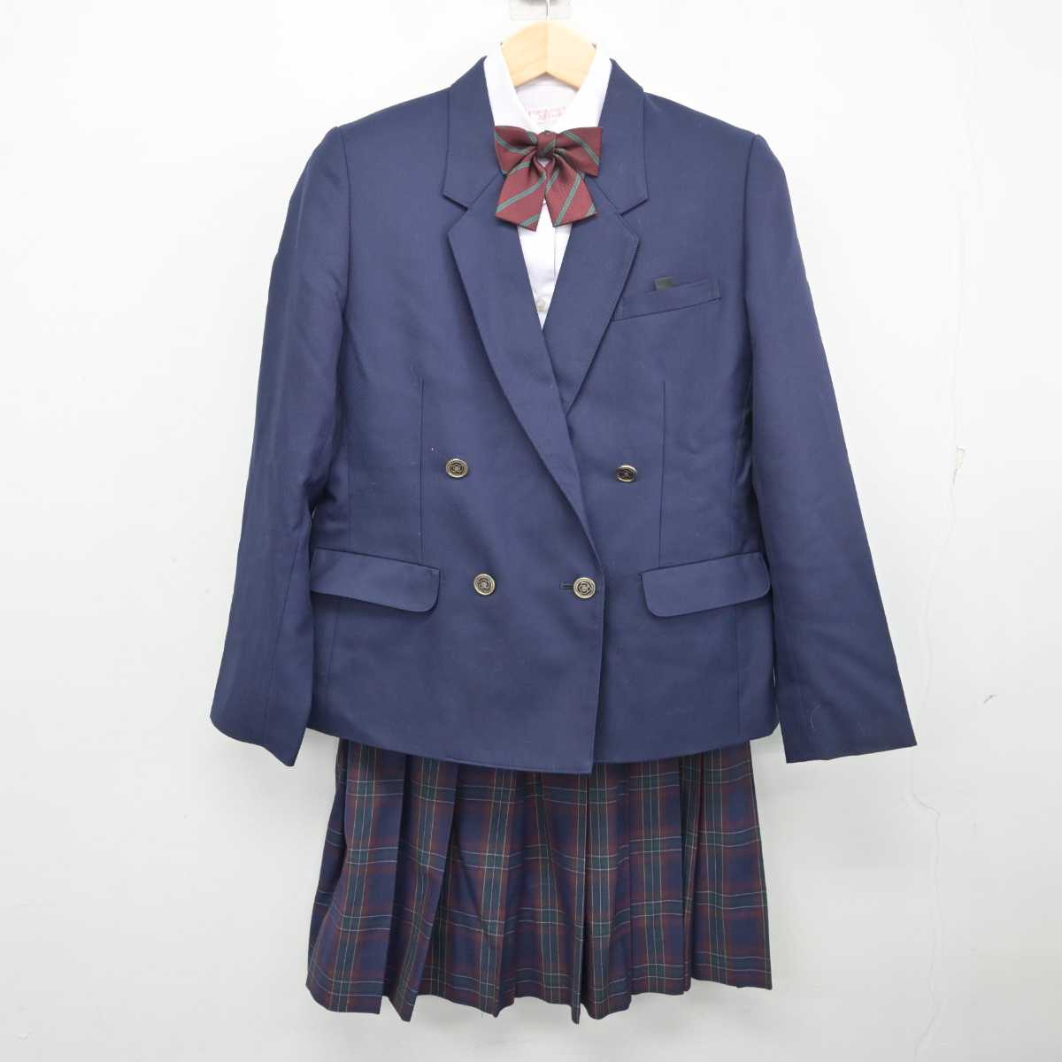 【中古】栃木県 鬼怒中学校 女子制服 4点 (ブレザー・シャツ・スカート) sf056106