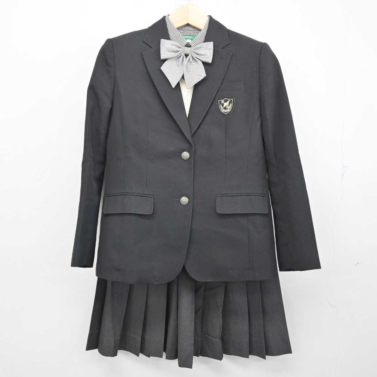 【中古】宮崎県 延岡学園高等学校 女子制服 6点 (ブレザー・ニットベスト・シャツ・スカート) sf056216