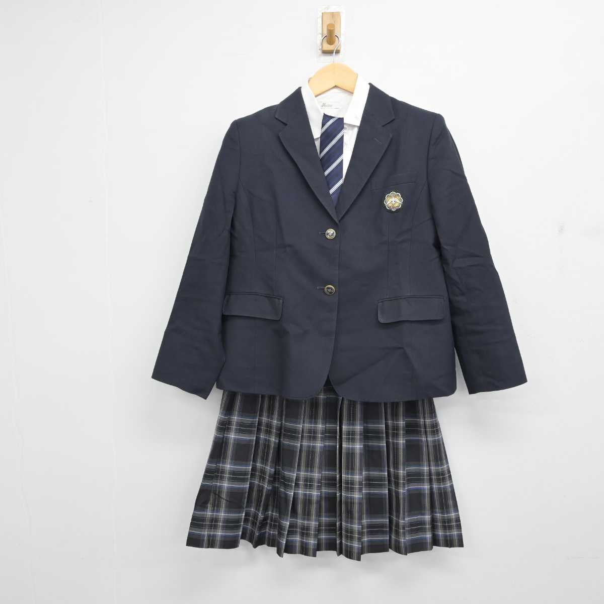 中古】大阪府 浪速高等学校・浪速中学校 女子制服 5点 (ブレザー 