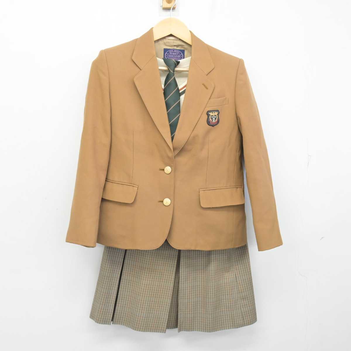 【中古】長崎県 長崎商業高等学校 女子制服 4点 (ブレザー・ニット・スカート) sf056891