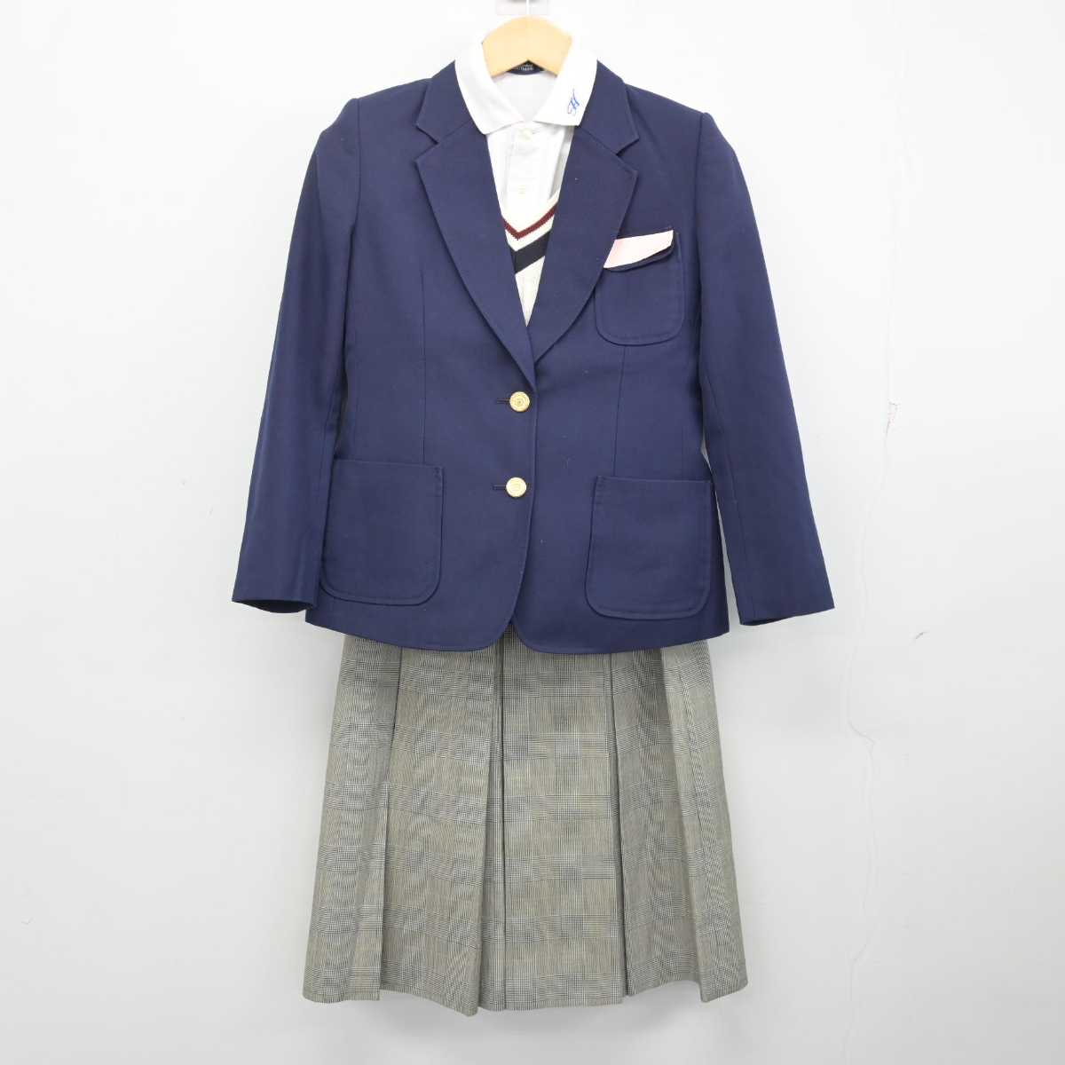 中古】福岡県 平野中学校 女子制服 4点 (ブレザー・ニット・シャツ・スカート) sf057033 | 中古制服通販パレイド