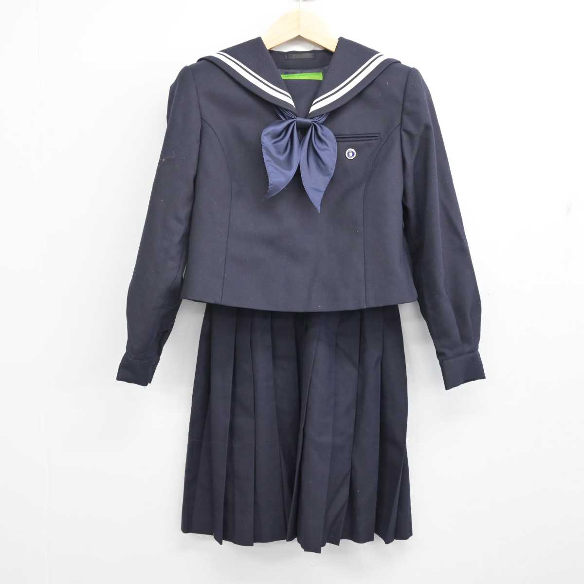 中古】北海道 札幌静修高等学校 女子制服 4点 (セーラー服