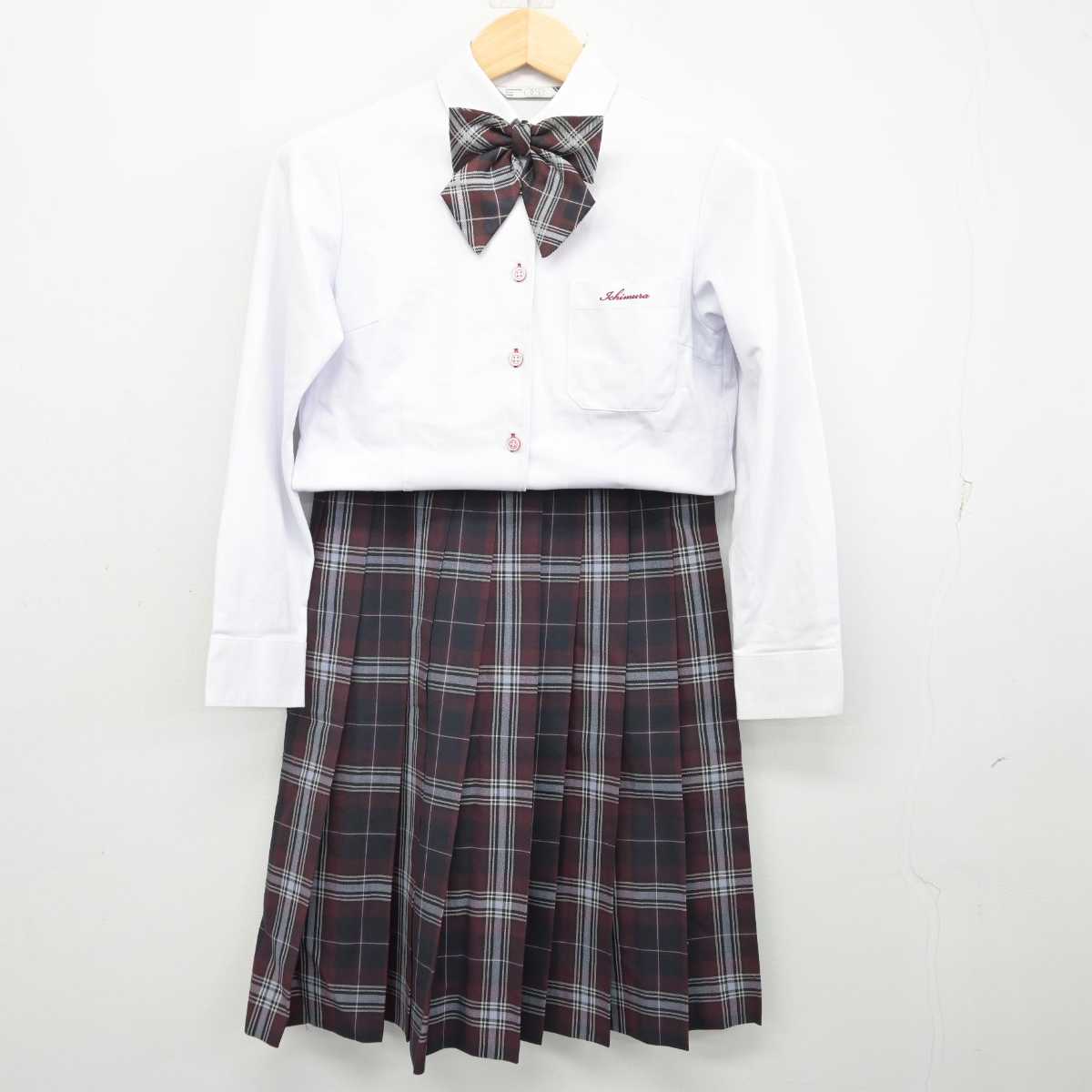 【中古】愛知県 名古屋経済大学市邨高等学校 女子制服 4点 (セーラー服・シャツ・スカート) sf057239