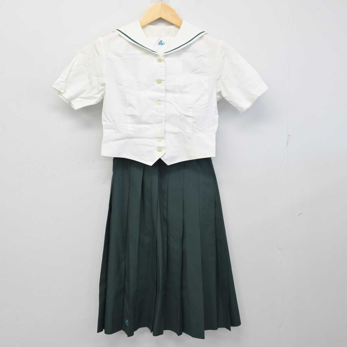 【中古】佐賀県 弘学館中学校 女子制服 2点 (セーラー服・スカート) sf057591