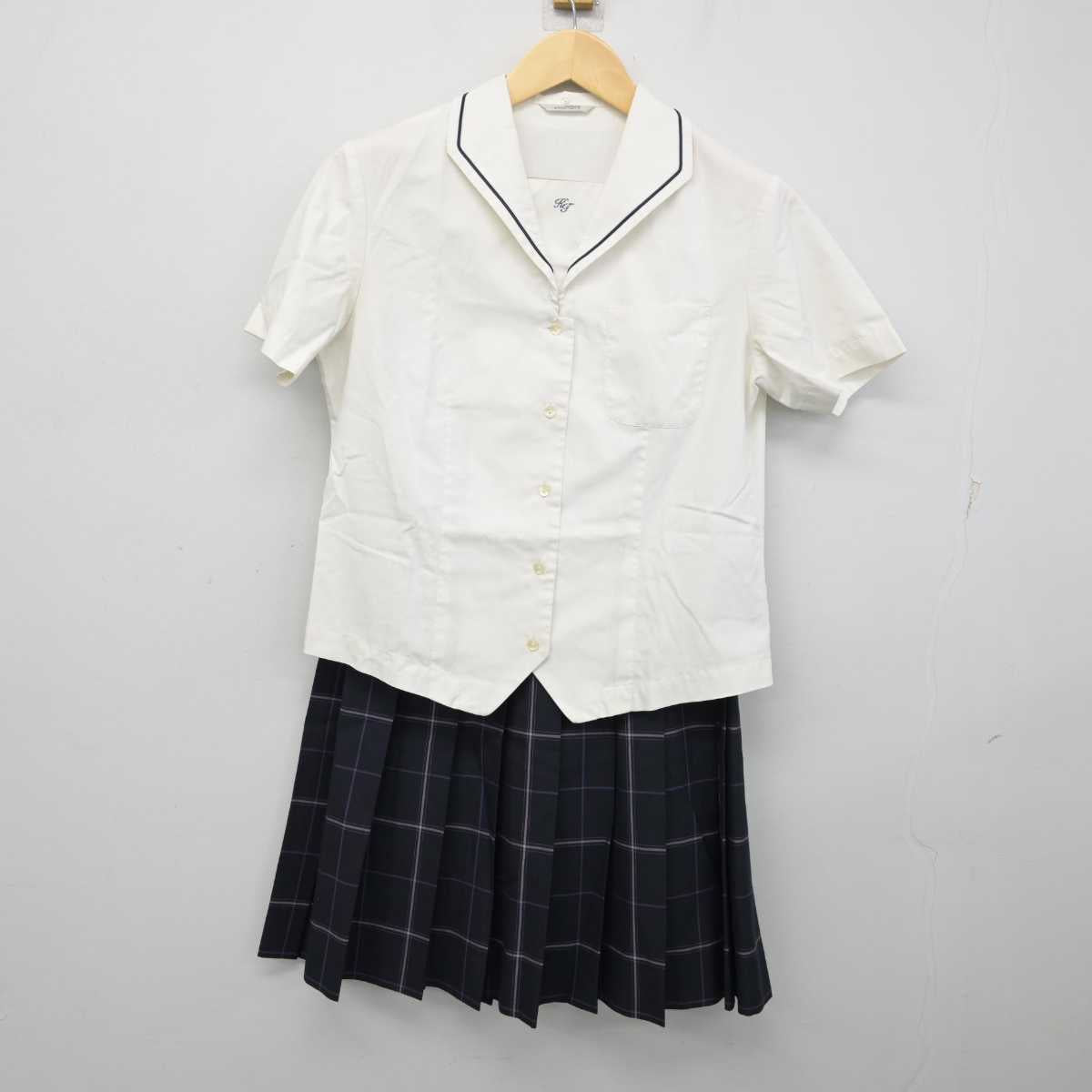 【中古】岩手県 黒沢尻工業高等学校 女子制服 2点 (シャツ・スカート) sf057820