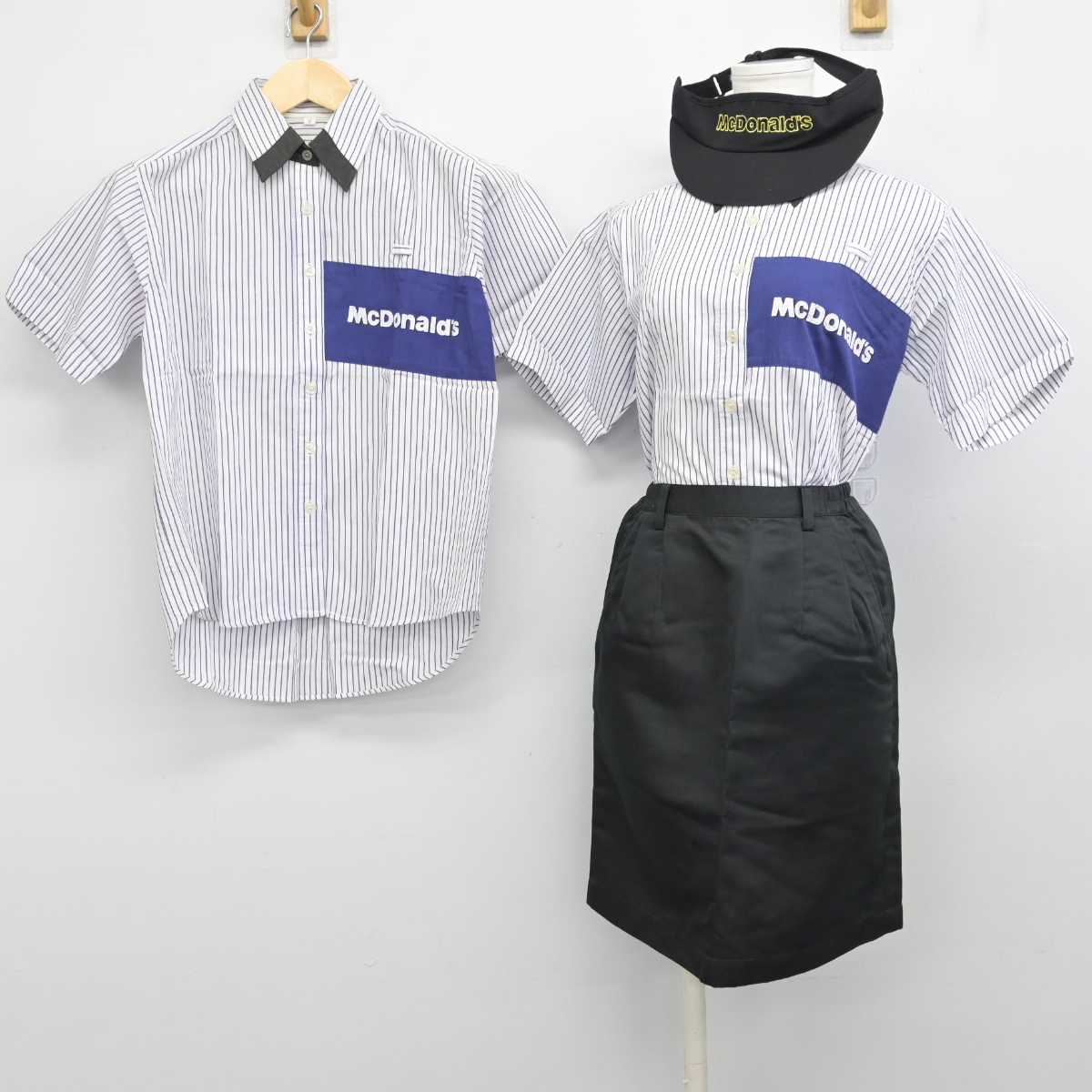 中古】 マクドナルド/旧制服 女子制服 4点 (シャツ・スカート