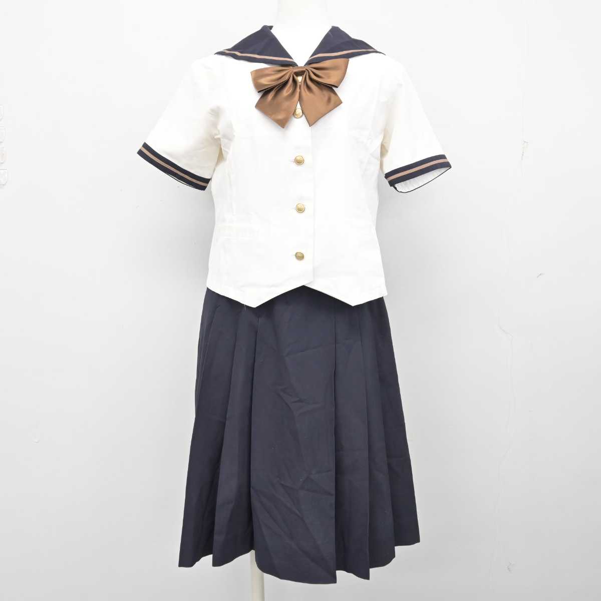 【中古】岡山県 岡山南高等学校 女子制服 3点 (セーラー服・スカート) sf057989