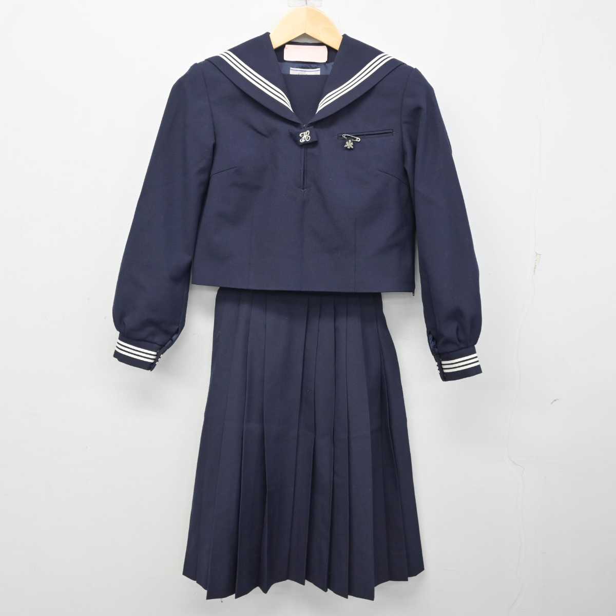 中古】栃木県 矢板中学校 女子制服 4点 (セーラー服・スカート