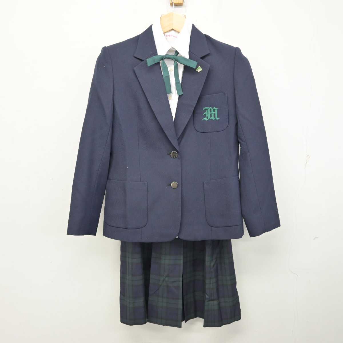 【中古】神奈川県 横浜市立森中学校 女子制服 5点 (ブレザー・ベスト・シャツ・スカート) sf058351