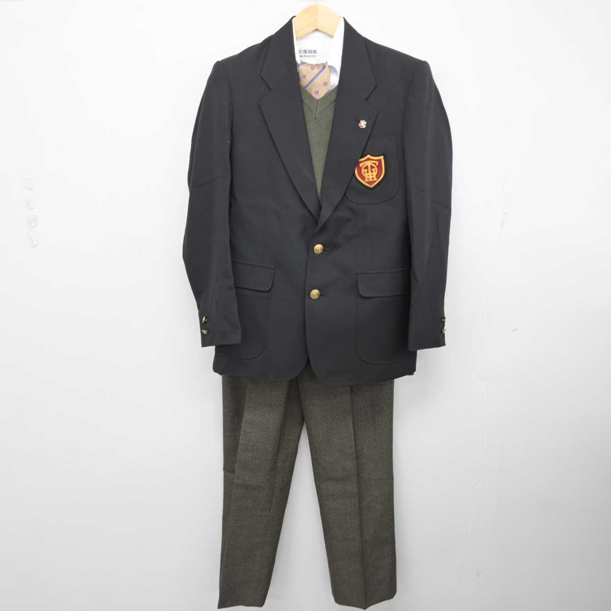 【中古】大阪府 大阪桐蔭高等学校 男子制服 5点 (ブレザー・ニット・シャツ・ズボン) sf058410