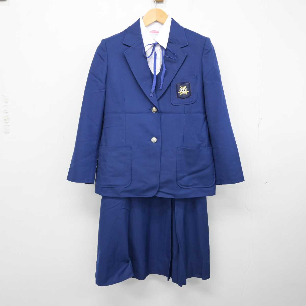 中古】広島県 阿品台中学校 女子制服 5点 (ブレザー・シャツ