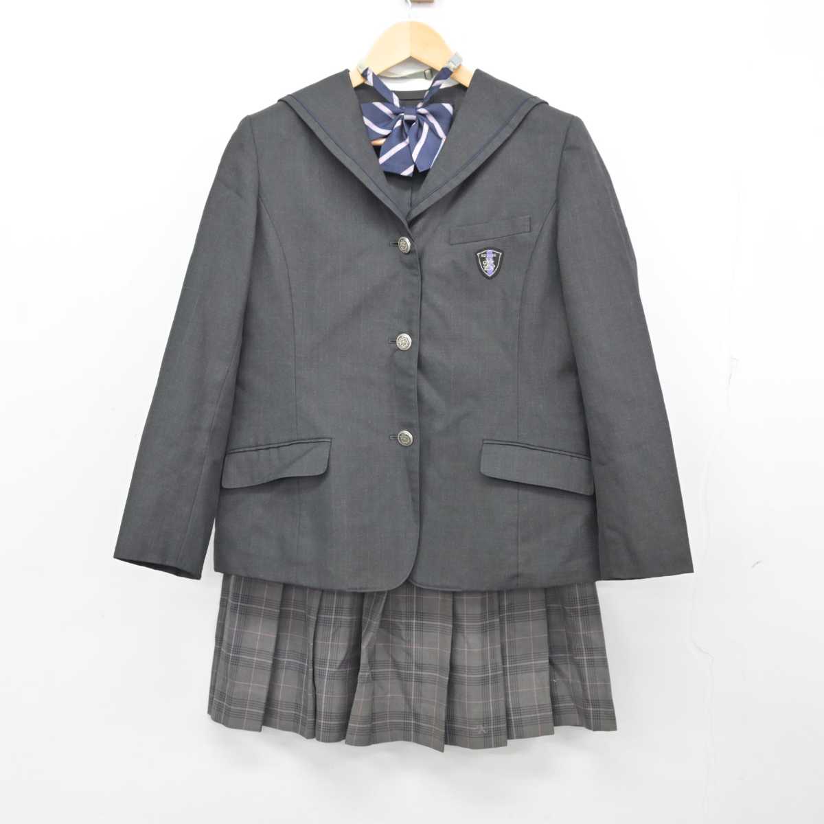 【中古】千葉県 小金高等学校 女子制服 4点 (ブレザー・ニット・スカート) sf058578