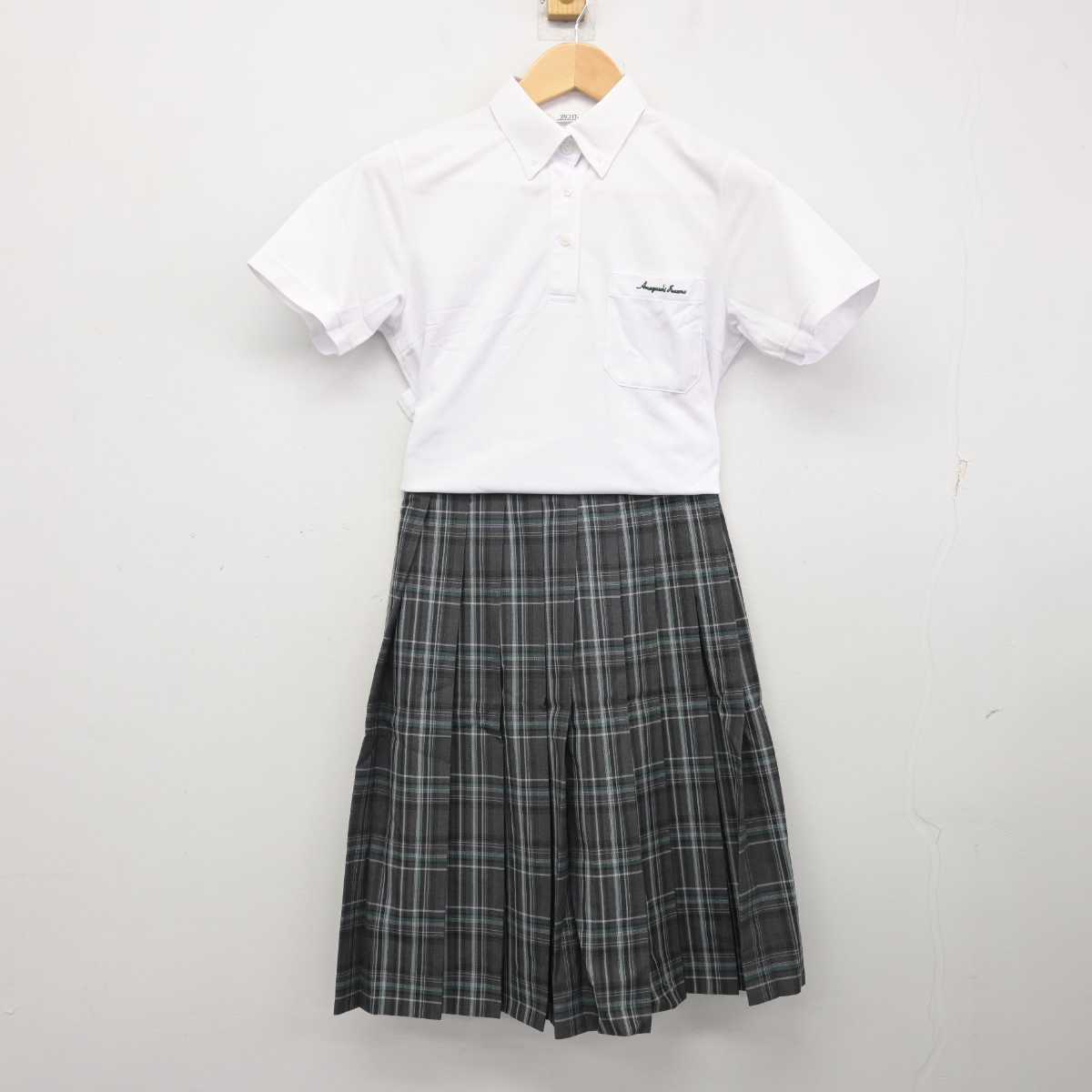 中古】兵庫県 尼崎稲園高等学校 女子制服 2点 (シャツ・スカート