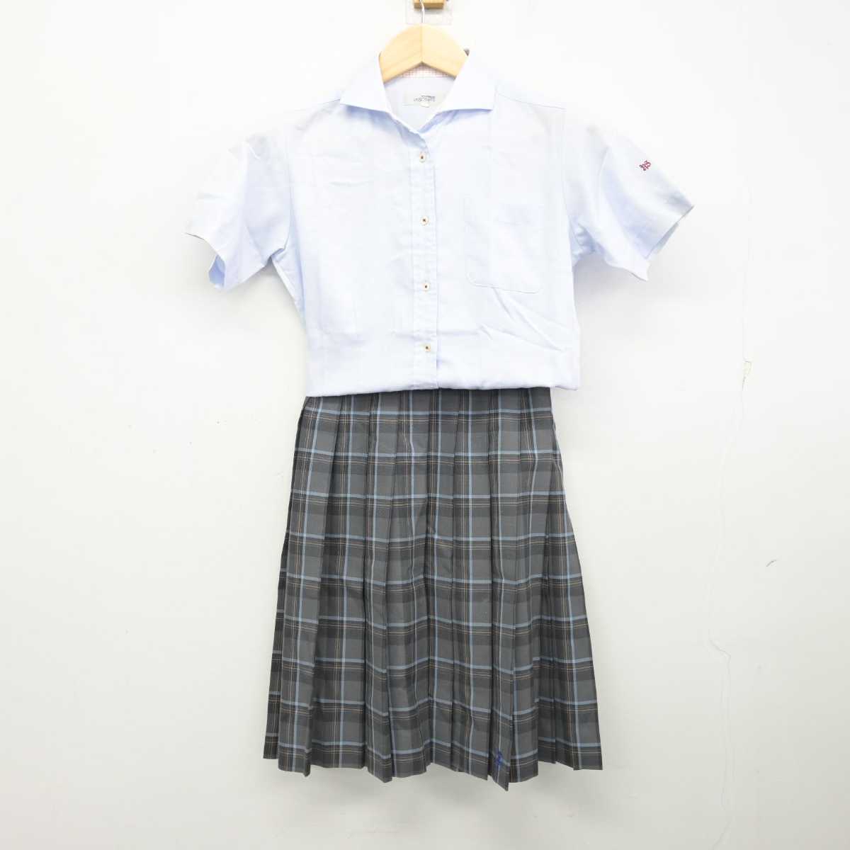 【中古】大阪府 枚岡樟風高等学校 女子制服 2点 (シャツ・スカート) sf058679