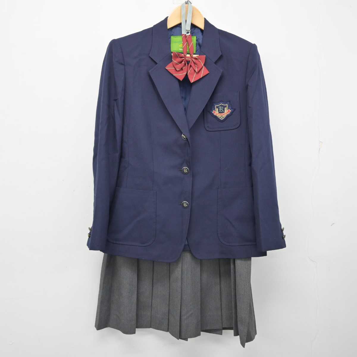 【中古】大阪府 旭東中学校 女子制服 4点 (ブレザー・ニット・スカート) sf058801