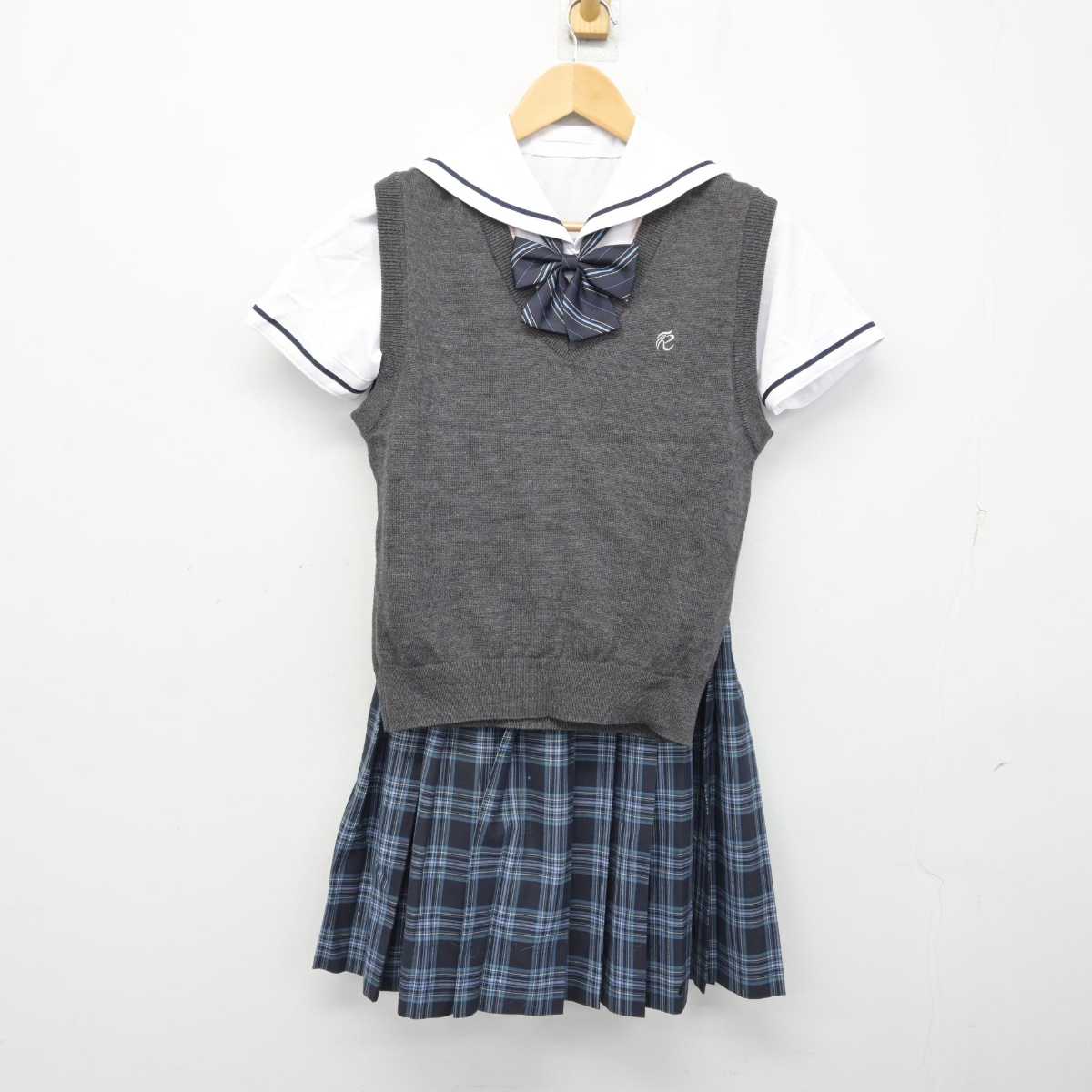 中古】富山県 高岡龍谷高等学校 女子制服 4点 (ニットベスト・シャツ・スカート) sf059364 | 中古制服通販パレイド