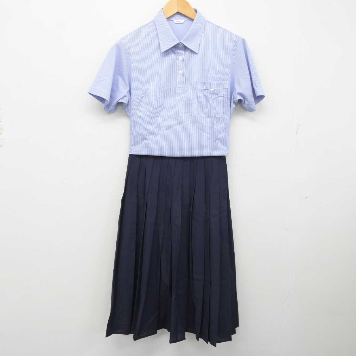 【中古】兵庫県 広嶺中学校 女子制服 3点 (シャツ・スカート) sf059430