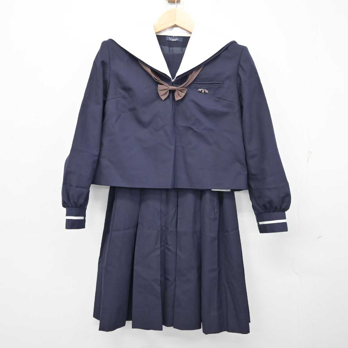 【中古】静岡県 静岡市立高等学校 女子制服 4点 (セーラー服・スカート) sf059772