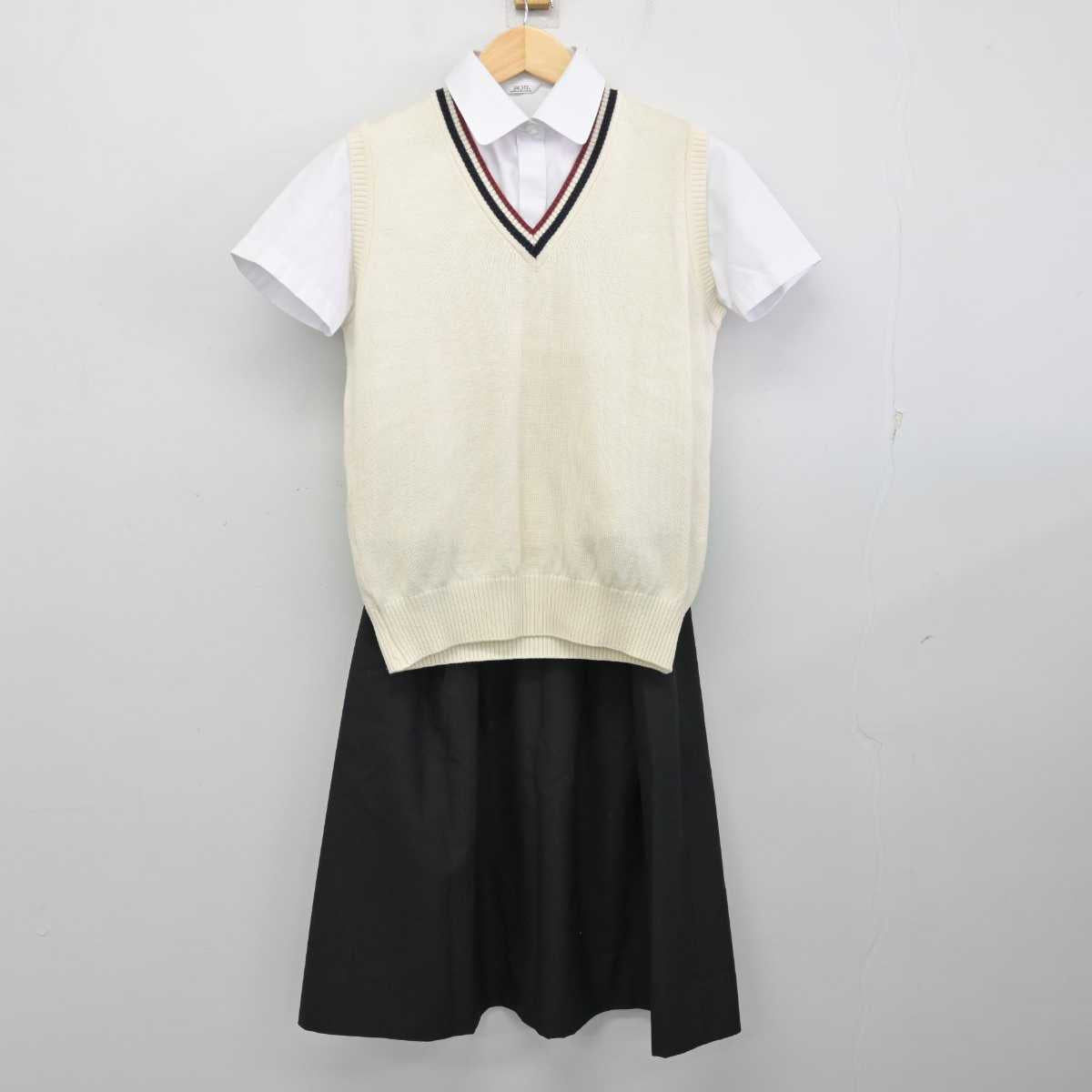 中古】大阪府 上宮学園中学校 女子制服 4点 (ニットベスト・シャツ・シャツ・スカート) sf059983 | 中古制服通販パレイド