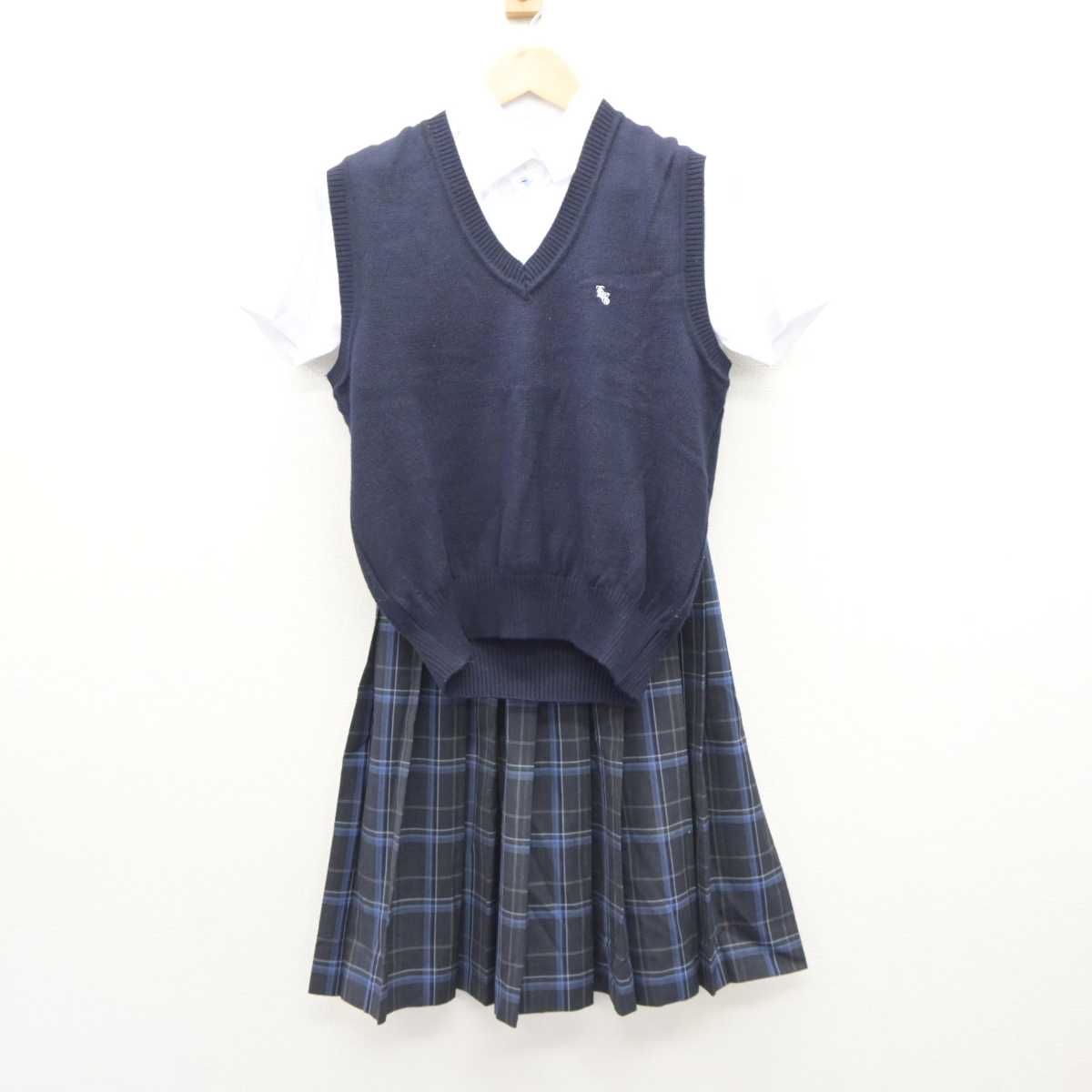 中古】大阪府 東淀川高等学校 女子制服 4点 (ニットベスト・シャツ・スカート) sf060132 | 中古制服通販パレイド