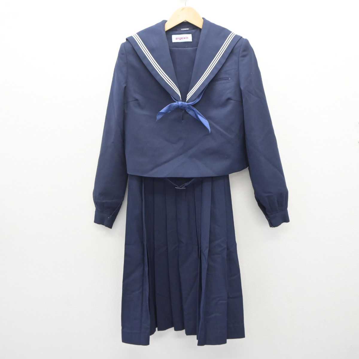 中古】福岡県 長丘中学校 女子制服 3点 (セーラー服・ジャンパー