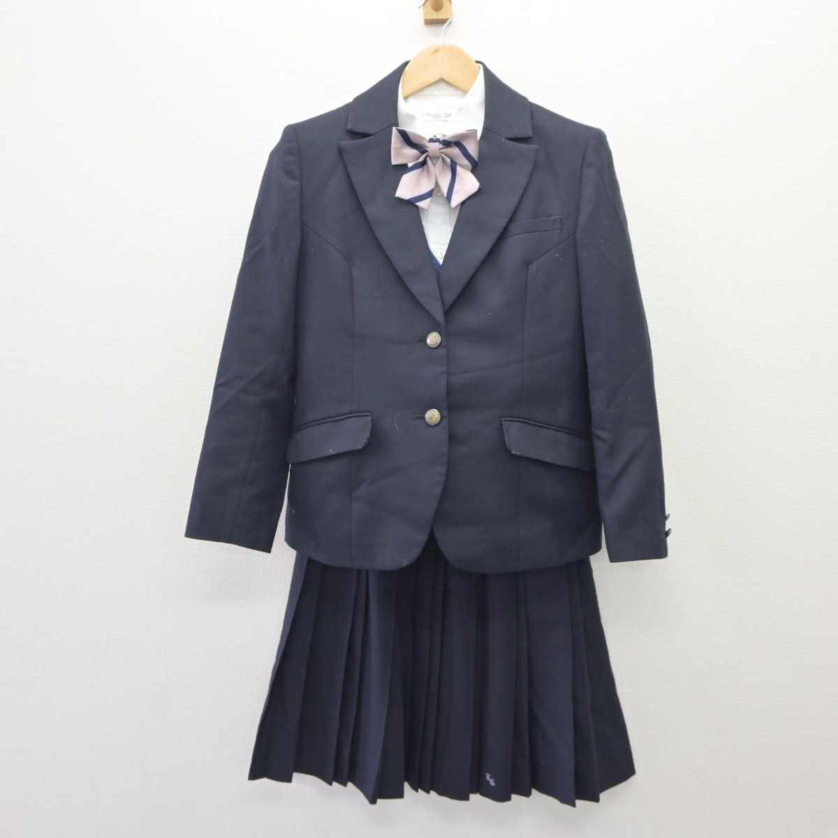 【中古】新潟県 開志学園高等学校 女子制服 5点 (ブレザー・ニット・シャツ・スカート) sf060199